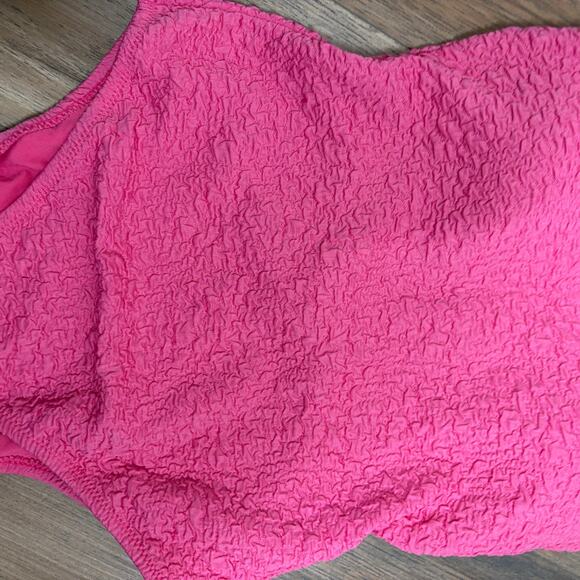 MNG Size Medium Swimwear Collection Halter One Piece Swimwear Pink Flower Trim - Picture 4 of 13